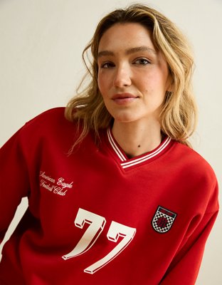 AE x Umbro V-Neck Sweatshirt | American Eagle