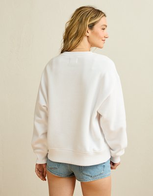 Женская толстовка American Eagle AE Off Campus Lace-Up, цвет: Белый — фото 2