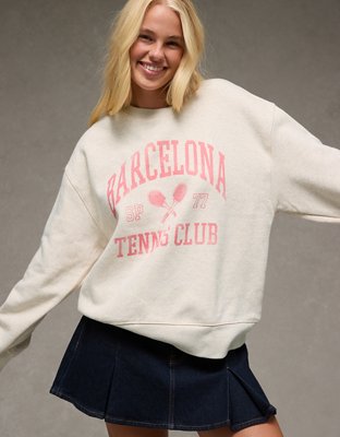 AE Everyday Luxe Sporty Graphic Crew Neck Sweatshirt