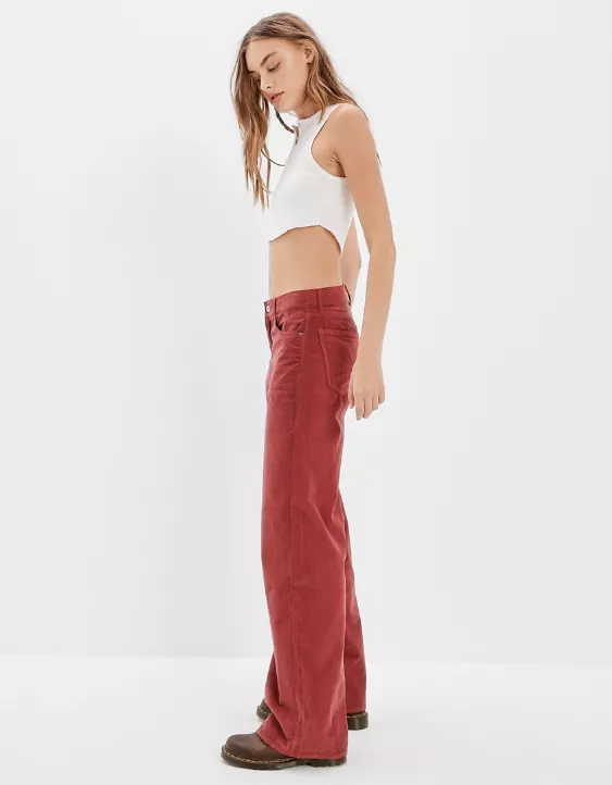 AE Lightweight Corduroy Low-Rise Baggy Wide-Leg Pant