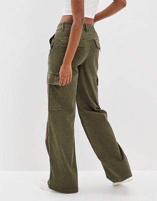 AE Stretch Super High-Waisted Cargo Wide-Leg Pant