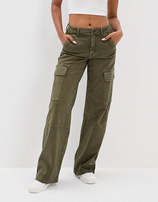 AE Stretch Super High-Waisted Cargo Wide-Leg Pant