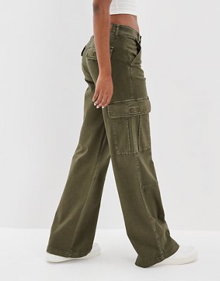 AE Stretch Super High-Waisted Cargo Wide-Leg Pant