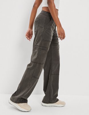 AE Dreamy Drape Stretch Super High-Waisted Baggy Wide-Leg Cargo Pant