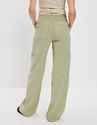 AE Dreamy Drape Stretch Super High-Waisted Baggy Wide-Leg Cargo Pant