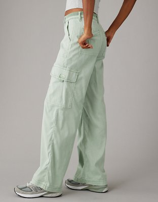 Vintage Baggy Cargo Pants For Women High Waist, Wide Leg, Pockets