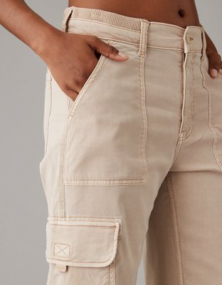 Женские брюки American Eagle AE Dreamy Drape Stretch Cargo Super High-Waisted Baggy Wide-Leg Pant — фото 5
