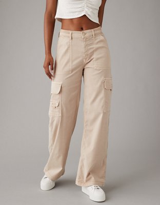NEW LADIES WIDE LEG CARGO COMBAT STRETCH CASUAL TROUSERS WOMENS FLARED PANT  *