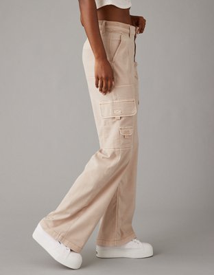 Женские брюки American Eagle AE Dreamy Drape Stretch Cargo Super High-Waisted Baggy Wide-Leg Pant — фото 4