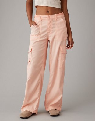 Hot Pink Wide Leg Woven Pants with Pockets