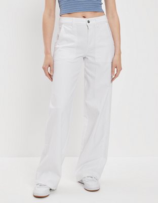 Lucy - White High Waisted Kick Flare Trousers, Trousers