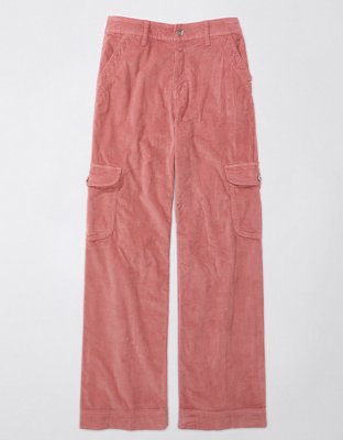 Red Corduroy Pants, Wide Leg Pants for Women, Long Pants, High