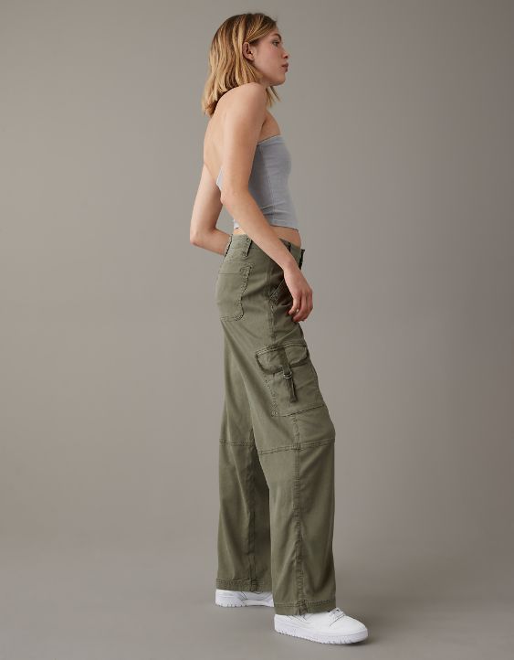 AE Dreamy Drape Stretch Super High-Waisted Cargo Baggy Wide-Leg Pant