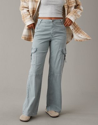 Buy AE Dreamy Drape Stretch Super High-Waisted Cargo Baggy Wide-Leg Jean  online