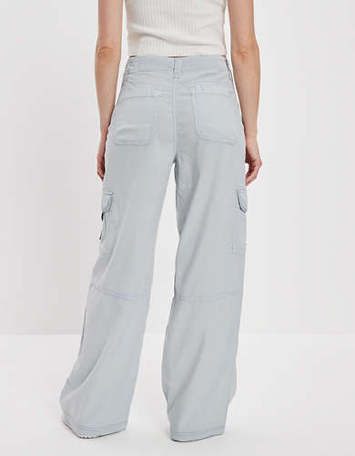 AE Dreamy Drape Stretch Super High-Waisted Cargo Baggy Wide-Leg Pant