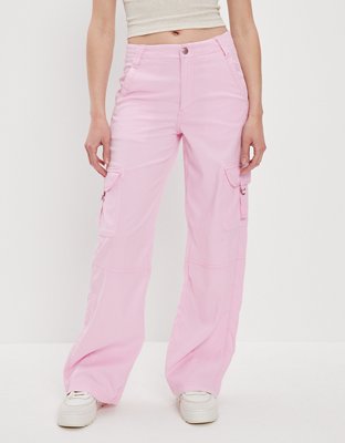 Wide-leg Cargo Pants - Light pink - Ladies