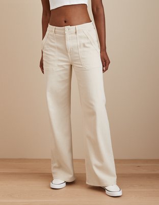 White Wide Leg Trousers for Women