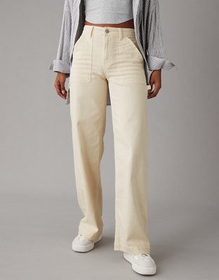 Amura High Waisted Wide Leg Pant, Cream, Pants