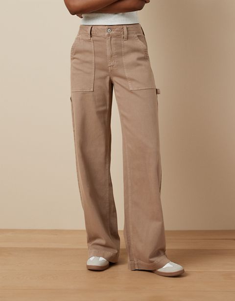 Женские брюки American Eagle AE Dreamy Drape Woven Super High-Waisted Baggy Wide-Leg Pant