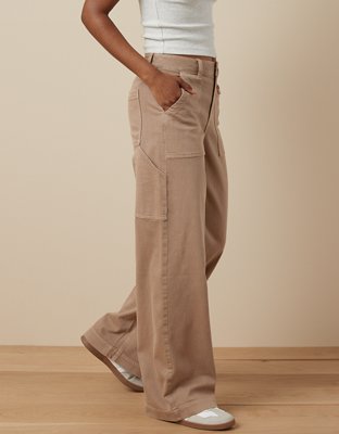 Женские брюки American Eagle AE Dreamy Drape Woven Super High-Waisted Baggy Wide-Leg Pant — фото 4