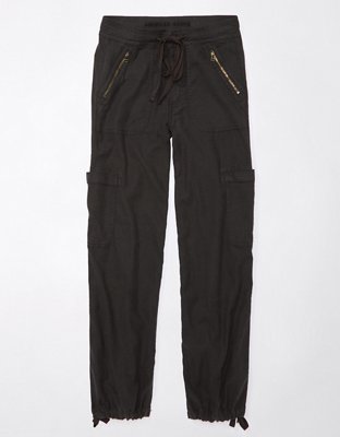 AE Dreamy Drape Linen-Blend Baggy Wide-Leg Cargo Pant