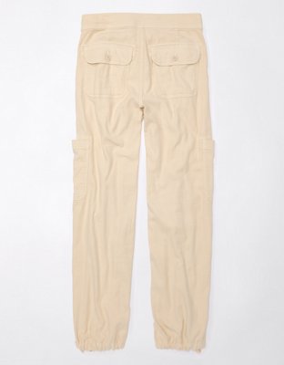 AE Dreamy Drape Linen-Blend Baggy Wide-Leg Cargo Pant