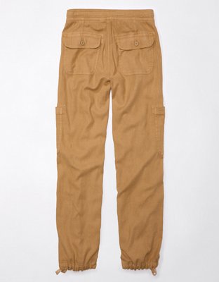 AE Dreamy Drape Linen-Blend Baggy Wide-Leg Cargo Pant