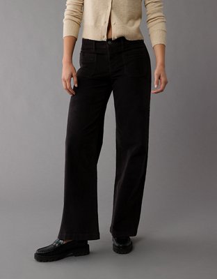 AE Stretch Corduroy Low-Rise Baggy Wide-Leg Pant