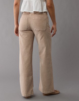 AE Stretch Corduroy Low-Rise Baggy Wide-Leg Pant