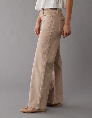 AE Stretch Corduroy Low-Rise Baggy Wide-Leg Pant