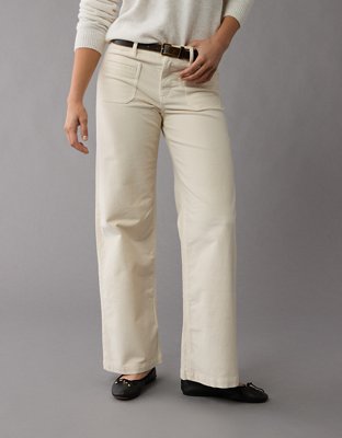 AE Stretch Corduroy Low-Rise Baggy Wide-Leg Pant