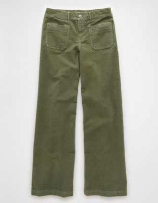 AE Stretch Corduroy Low-Rise Baggy Wide-Leg Pant