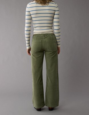 AE Stretch Corduroy Low-Rise Baggy Wide-Leg Pant