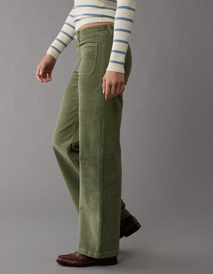 AE Stretch Corduroy Low-Rise Baggy Wide-Leg Pant