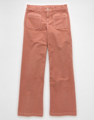 AE Stretch Corduroy Low-Rise Baggy Wide-Leg Pant