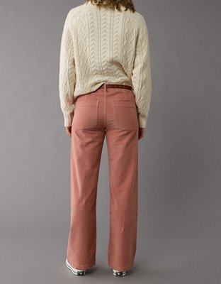 AE Stretch Corduroy Low-Rise Baggy Wide-Leg Pant