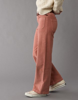 AE Stretch Corduroy Low-Rise Baggy Wide-Leg Pant