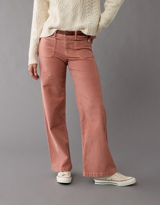 AE Stretch Corduroy Low-Rise Baggy Wide-Leg Pant