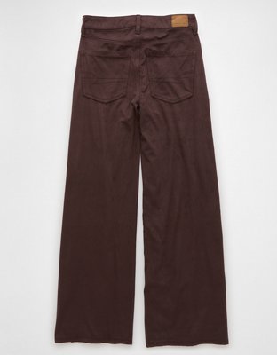 AE Dreamy Drape Sueded High-Waisted Baggy Wide-Leg Pant