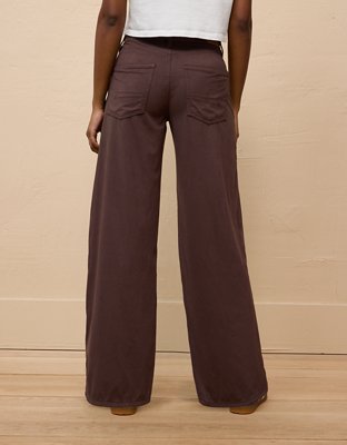 AE Dreamy Drape Sueded High-Waisted Baggy Wide-Leg Pant