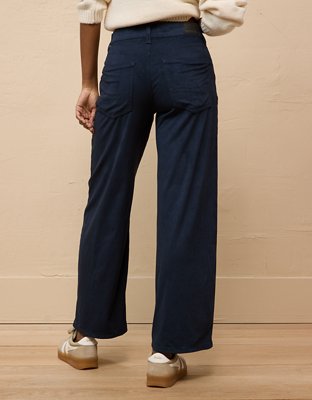 AE Dreamy Drape Sueded High-Waisted Baggy Wide-Leg Pant