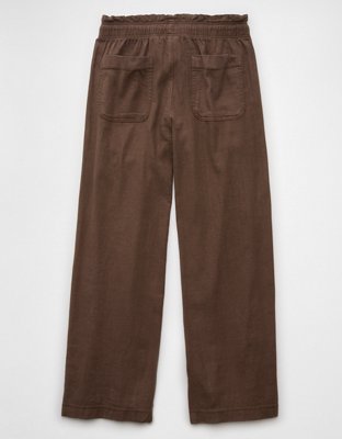 AE Dreamy Drape Linen-Blend Pull-On Pant