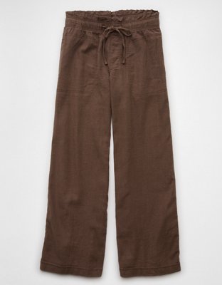 AE Dreamy Drape Linen-Blend Pull-On Pant