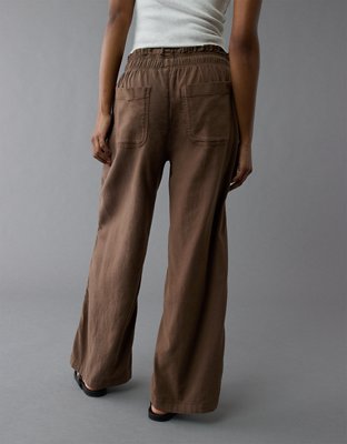 AE Dreamy Drape Linen-Blend Pull-On Pant