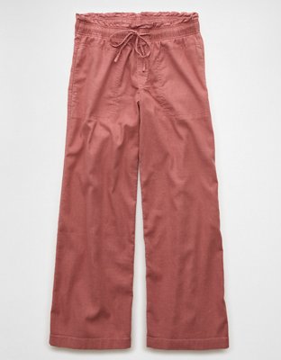 AE Dreamy Drape Linen-Blend Pull-On Pant