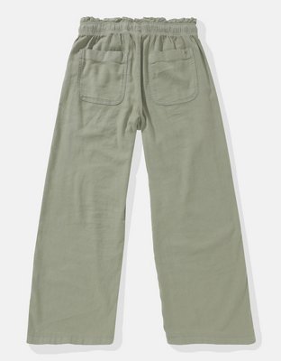 AE Dreamy Drape Linen-Blend Pull-On Pant