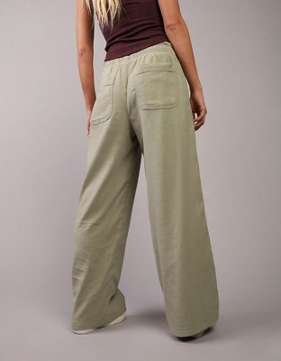 AE Dreamy Drape Linen-Blend Pull-On Pant