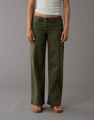AE Dreamy Drape Stretch Low-Rise Baggy Wide-Leg Pant