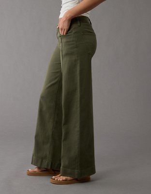 AE Dreamy Drape Stretch Low-Rise Baggy Wide-Leg Pant