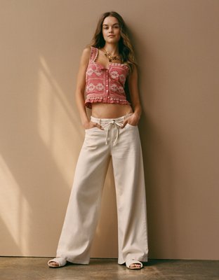 AE Dreamy Drape Stretch Low-Rise Ultra Wide-Leg Pant
